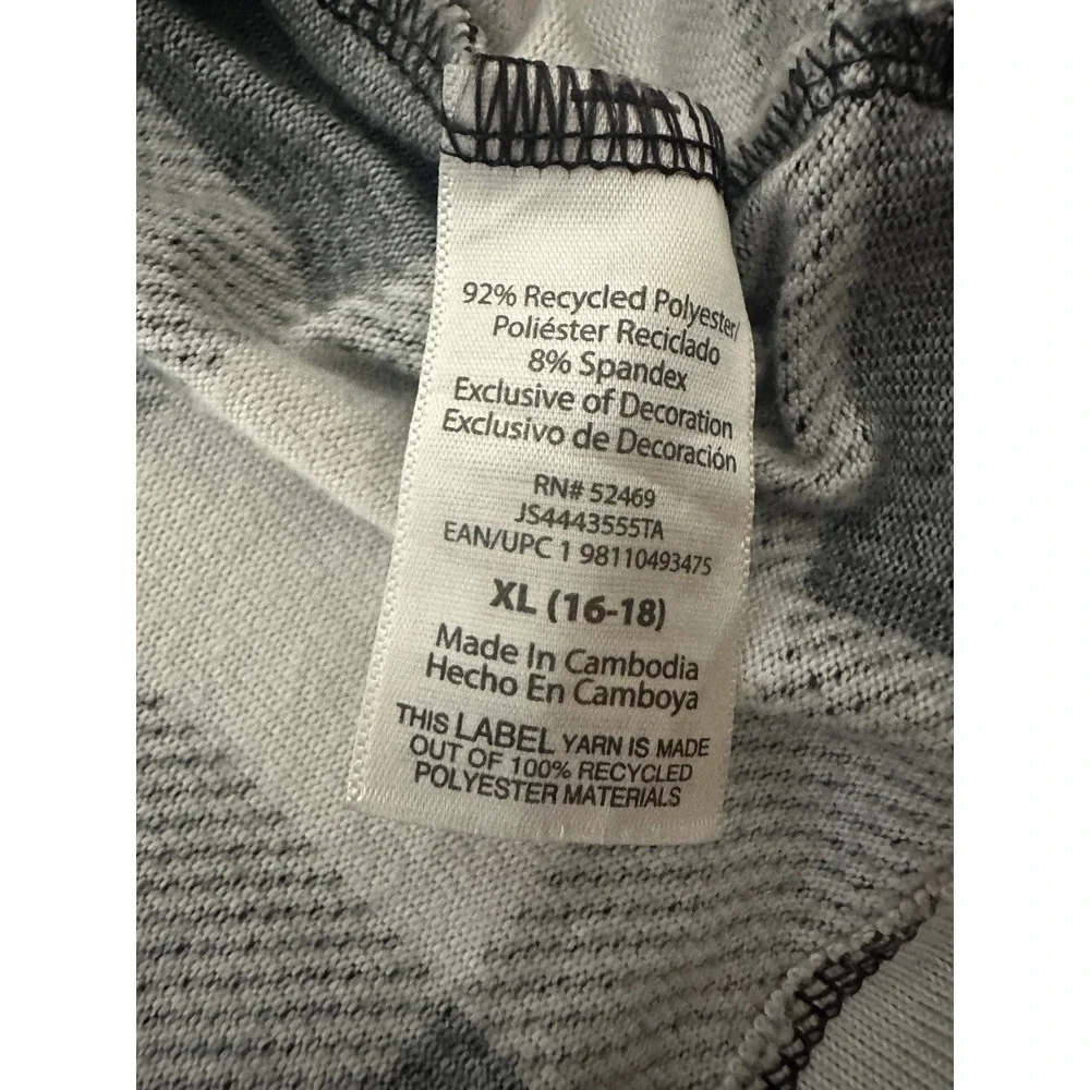 Joyspun Girls XL (16-18) Pajama Top Black White Buffalo Plaid Long Sleeve